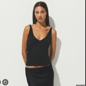 MSRP $44 | SKIMS Thredbare Rib V-Neck Tank – Soot – S – NWT